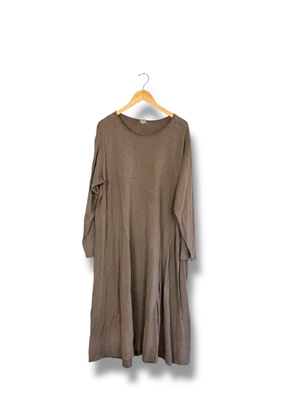 MAGNOLIA PEARL Viggo Long Sleeve TShirt Tee Maxi Dress O/S Cupid Logo Taupe - Picture 7 of 16